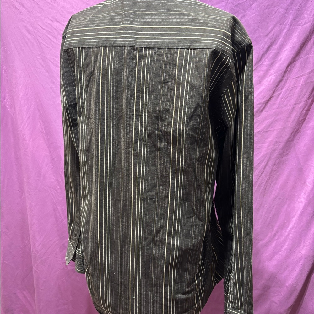 Brown Casual Button Down Shirt with Stripes - Picture 4 of 5
